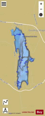 Queen Lake depth contour Map - i-Boating App
