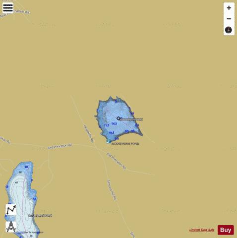 Moosehorn Pond depth contour Map - i-Boating App