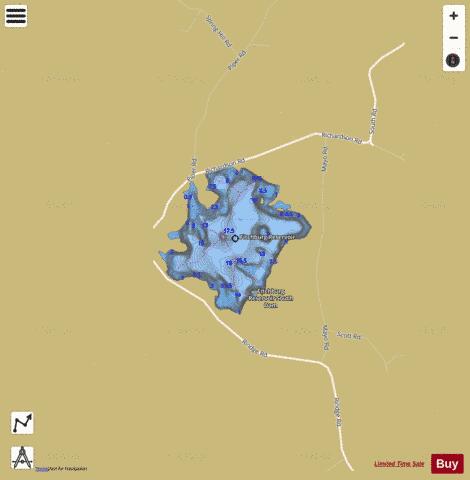 Fitchburg Reservoir depth contour Map - i-Boating App