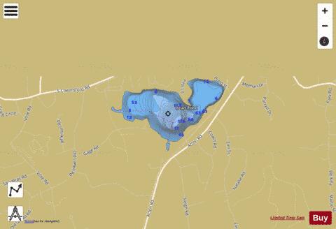 Heart Pond depth contour Map - i-Boating App