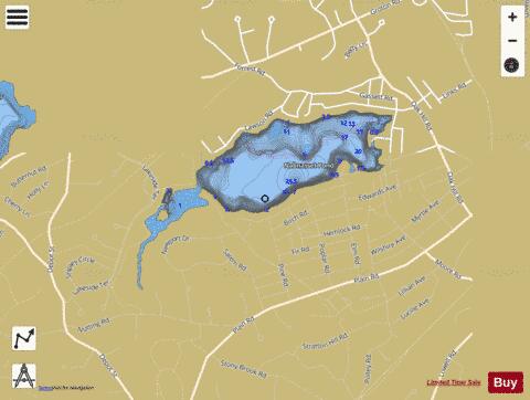 Nabnasset Pond depth contour Map - i-Boating App