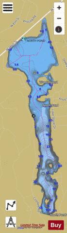 North Pond depth contour Map - i-Boating App