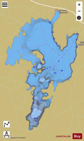 Whitehall Reservoir depth contour Map - i-Boating App