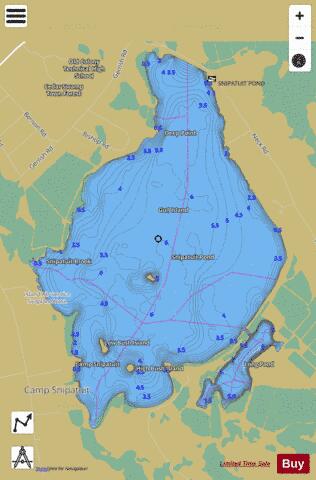 Snipatuit Pond depth contour Map - i-Boating App