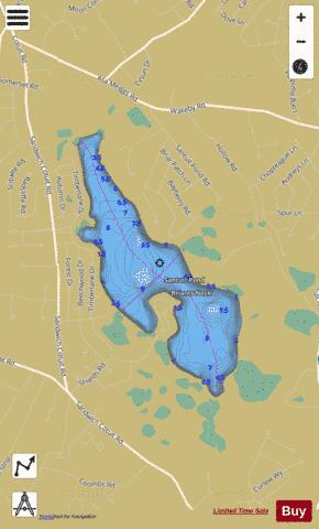 Santuit Pond depth contour Map - i-Boating App
