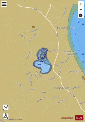 Fresh Pond depth contour Map - i-Boating App