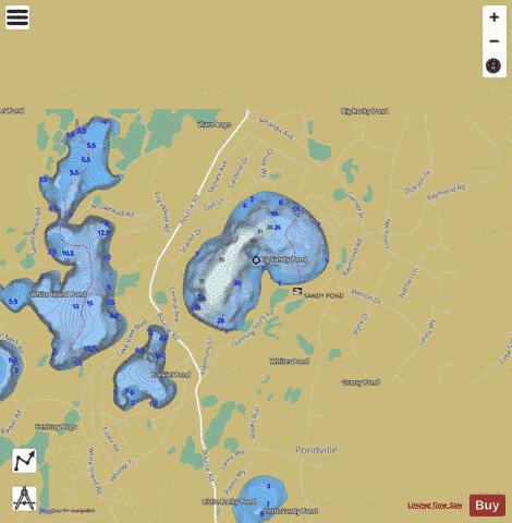Big Sandy Pond depth contour Map - i-Boating App