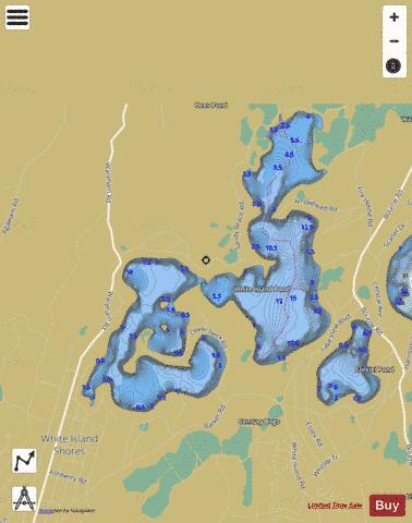 White Island Pond depth contour Map - i-Boating App