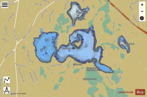 Billington Sea depth contour Map - i-Boating App