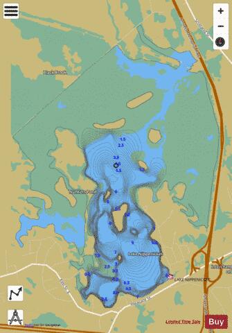 Lake Nippenicket depth contour Map - i-Boating App