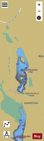 Upper Spectacle Pond depth contour Map - i-Boating App