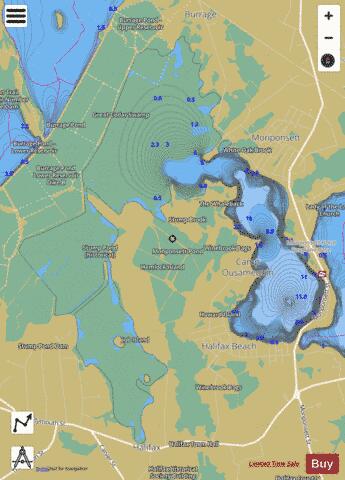 West Monponsett Pond depth contour Map - i-Boating App