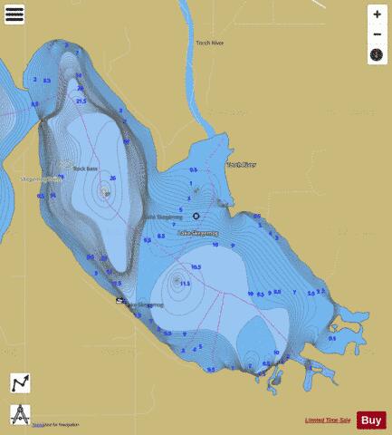 Lake Skegemog depth contour Map - i-Boating App