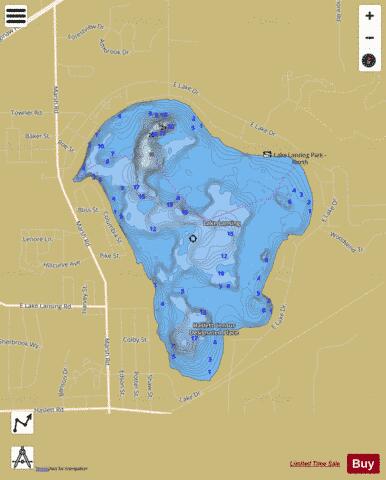 Lansing Lake depth contour Map - i-Boating App