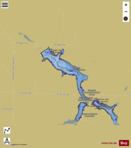 Cameron Reservoir #3 depth contour Map - i-Boating App