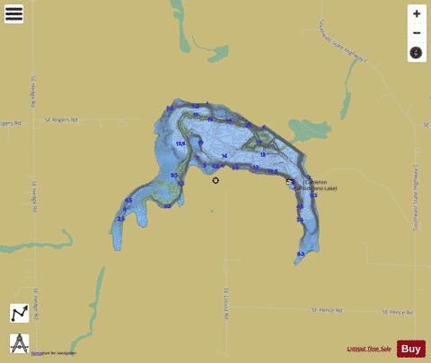 Grindstone Reservoir depth contour Map - i-Boating App