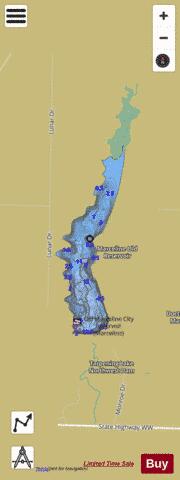Marceline Old Reservoir depth contour Map - i-Boating App