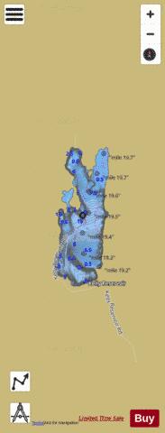 Kelly Reservioir depth contour Map - i-Boating App