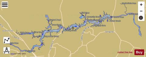 Lake Hickory depth contour Map - i-Boating App