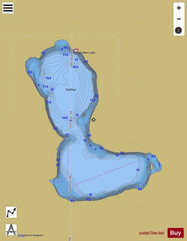 Stober Lake depth contour Map - i-Boating App