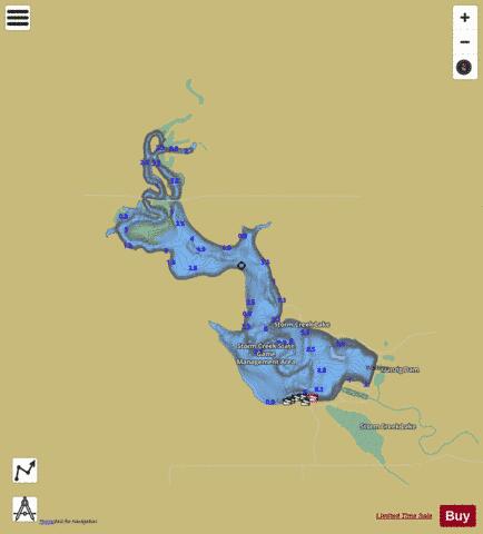 Danzig Dam depth contour Map - i-Boating App