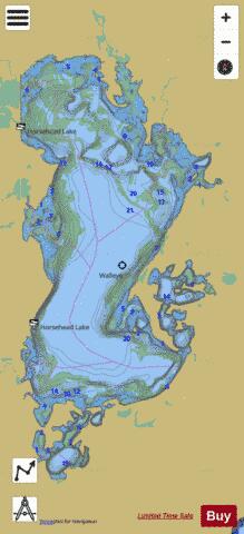 Horsehead Lake depth contour Map - i-Boating App