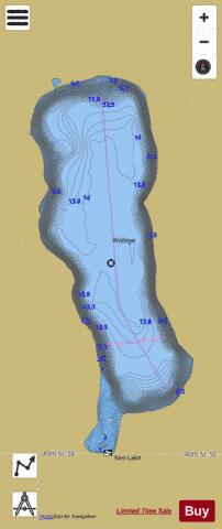 Kee Lake depth contour Map - i-Boating App