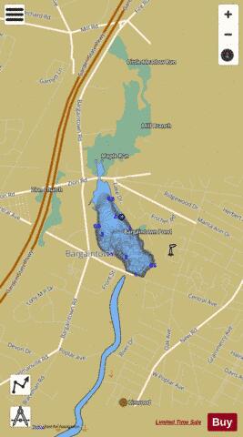 Bargaintown Pond depth contour Map - i-Boating App