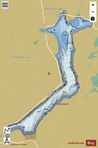 Amawalk Reservoir depth contour Map - i-Boating App