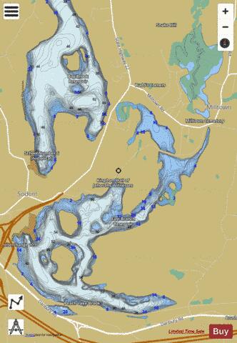 East Branch Reservoir depth contour Map - i-Boating App