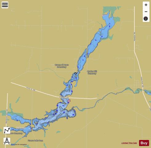 Walborn Reservoir depth contour Map - i-Boating App