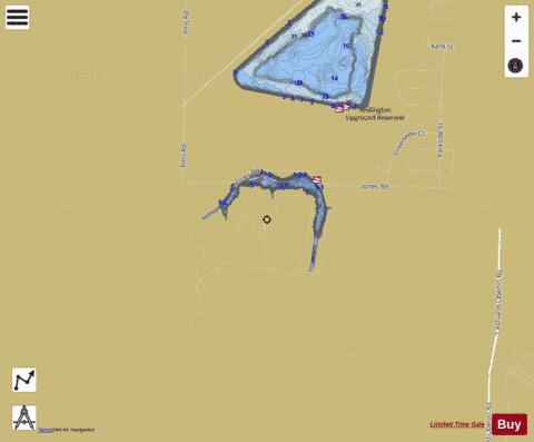 WELLINGTON SOUTH RESERVOIR depth contour Map - i-Boating App