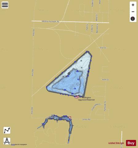 WELLINGTON UPGROUND RESERVOIR depth contour Map - i-Boating App