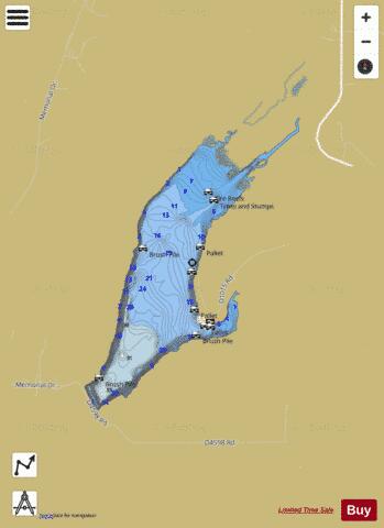 Brushy Creek depth contour Map - i-Boating App