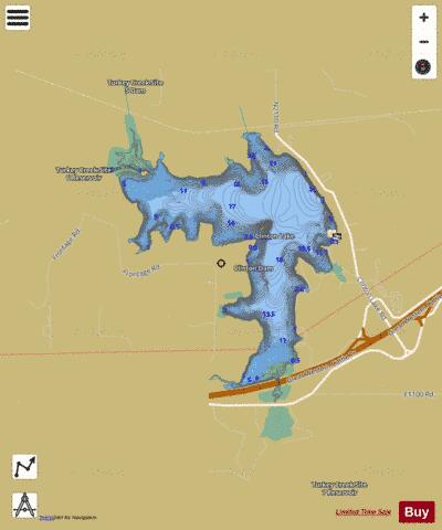 Clinton depth contour Map - i-Boating App