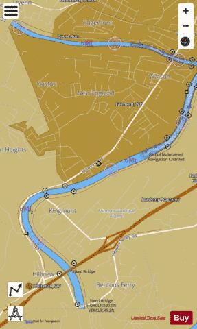 Monongahela River section 11_567_779 depth contour Map - i-Boating App