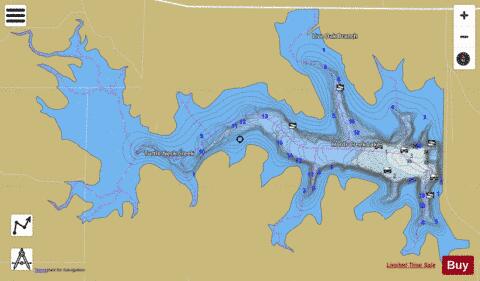 Hords Creek Lake depth contour Map - i-Boating App