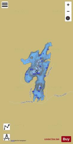Coles Pond depth contour Map - i-Boating App