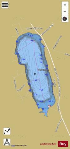 Elmore depth contour Map - i-Boating App