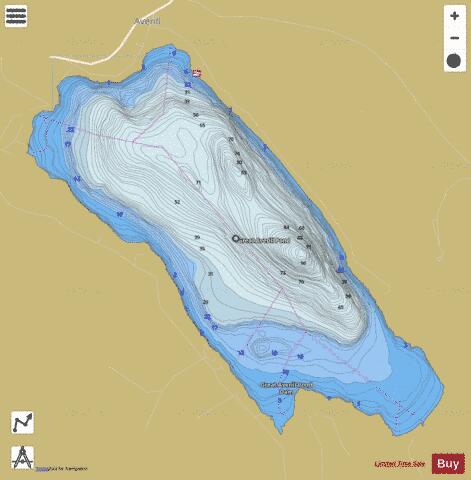 Great Averill Pond depth contour Map - i-Boating App