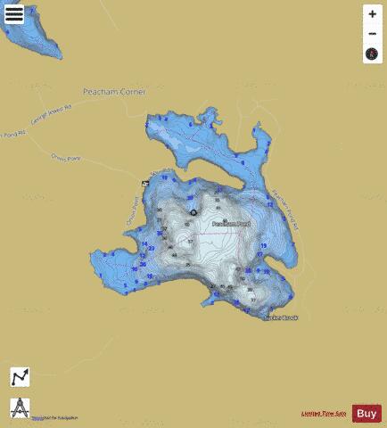 Peacham Pond depth contour Map - i-Boating App
