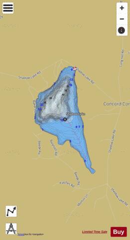 Shadow Lake Essex depth contour Map - i-Boating App