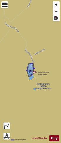 Castleman Run Lake depth contour Map - i-Boating App