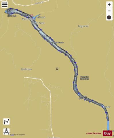 Hawks Nest State Park Lake depth contour Map - i-Boating App