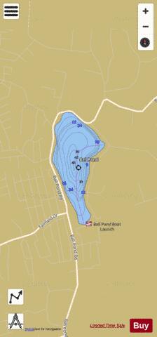 Ball Pond depth contour Map - i-Boating App