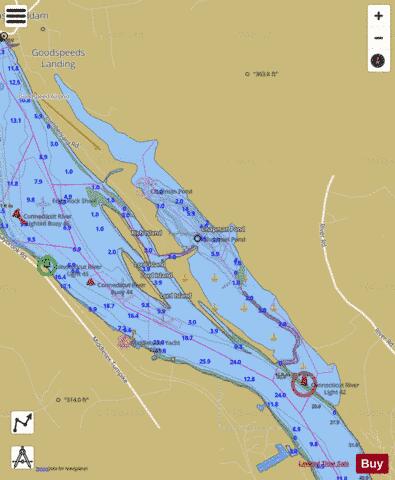 Chapman Pond depth contour Map - i-Boating App