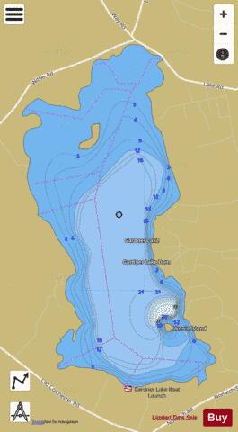 Gardner Lake depth contour Map - i-Boating App