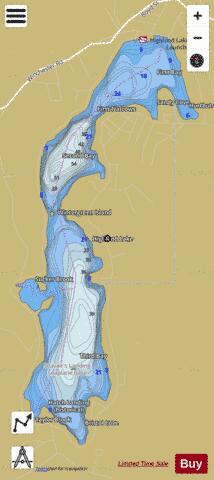 Highland Lake depth contour Map - i-Boating App