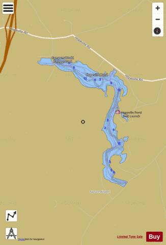 Hopeville Pond depth contour Map - i-Boating App