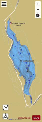 Lake Hayward depth contour Map - i-Boating App